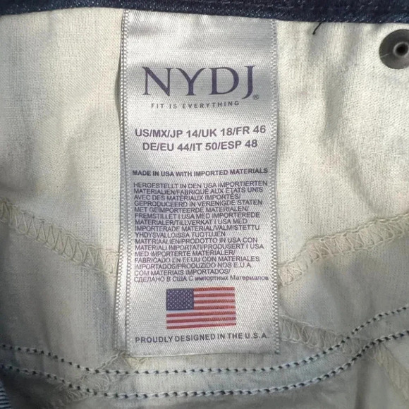 NYDJ Not your Daughters Jeans Marilyn Straight Denim women size 14 Dark Denim - Picture 5 of 7